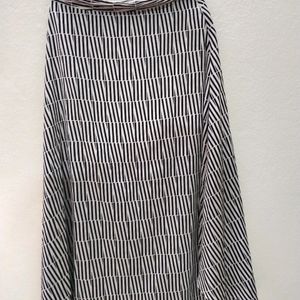 White Black Striped Long Skirt