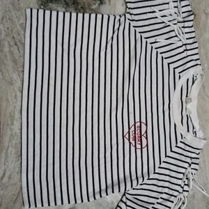 Balck And White Lining Fancy Top For Women