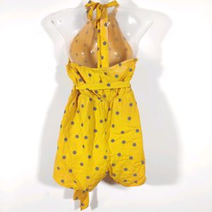 Mustard Yellow Printed Casual Jumpsuit (Women)