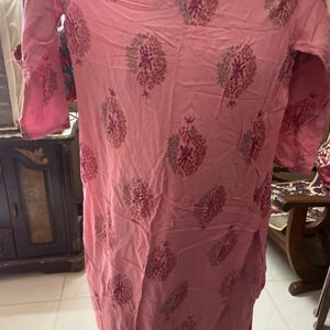 Pink Rayon Soft Kurti