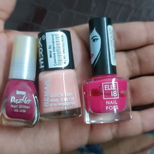 3 Different Colour Nail Paints