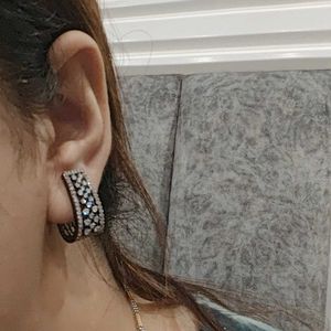 Earrings With Silver AD look