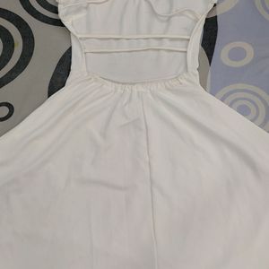 Women Fit And Flare White Dress🤍