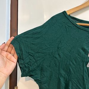 Cropped Green Casual Tee