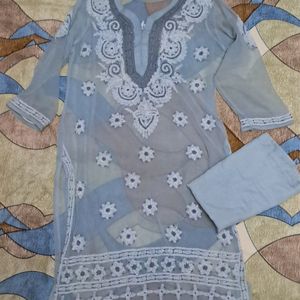 Grey Lucknowi Kurta🩶