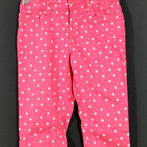 Pink Printed Pant For Girls (7-8 Years)