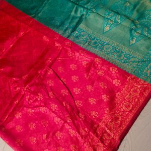 Pink Colour Banaras Silk Saree