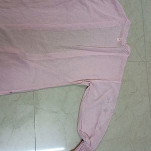 Pink Colour Shrug With Embroidery Designs