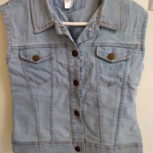 Light Blue Jean Coat ( Sleeveless)