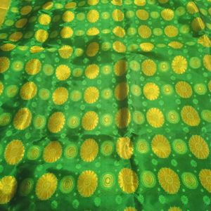 Traditional Green Kanjeepuram Pattu Saree, Only One Time Used