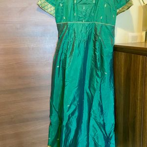 Green Silk Anaarkali kurta