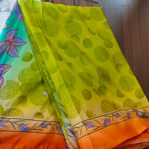 Parrot Green Saree