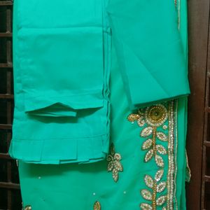 Georgette Saree With Machine Embroidery