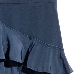 H&M Two Ways Skirt Blue Y2k Asymmetric Zipper