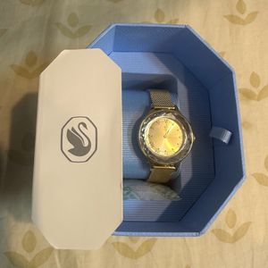 Swarovski Stainless Steel Analog Gold Tone Dial Wo