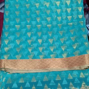 Saree With Piece Fall