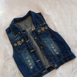 Sleeveless Denim Vest