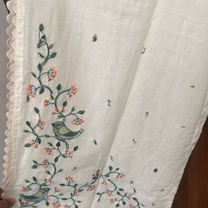 Cotton Double Layer Palazzo With Embroidery