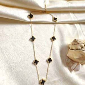 Anti-tarnish 7 Four Clover Long Chain Necklace