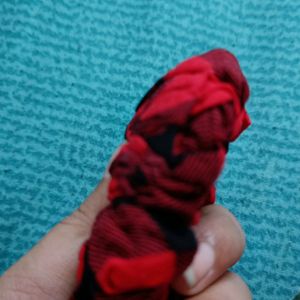 Red And Black Combo Scrunchie