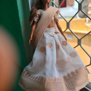 Kerla Style Half Saree For Barbie Doll 🤍