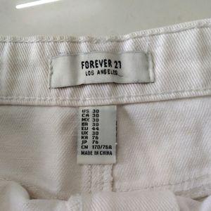 Forever 21 Los Angeles White Denim Shorts