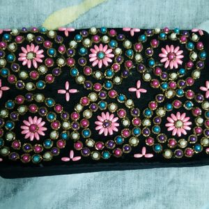 STUNNING Velvet Pearl Embroidered Purse