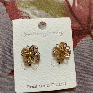 Unused Earring Stud Rose Gold