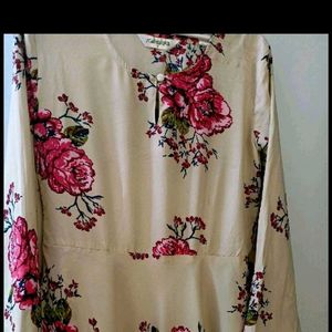 Printed Floral Kurta With Free Gift 🎁