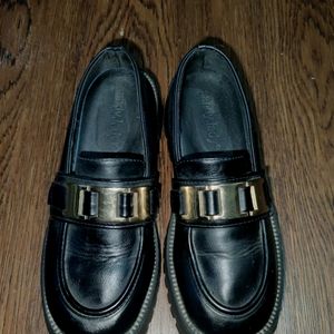 Chunky Loafers With Metal Buckle Detailing