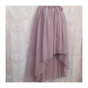 Lilac Flowy High-low Skirt