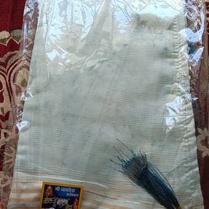 Organza Tie Die Blue Saree