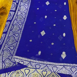 Navy Blue Cotton Saree