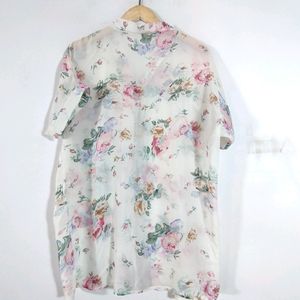 White Floral Print Top (Women's)