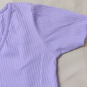 Lavender Fitted Crop Top