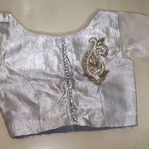 Grey blouse lehanga with black color dupatta