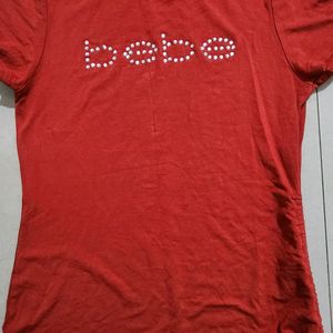 Lovely Bebe Red Slim Fit T Shirt