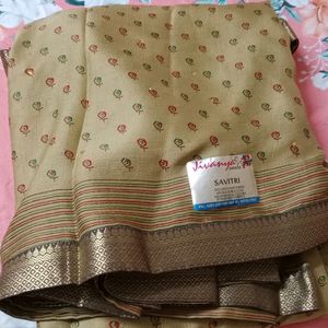 Decent Look Olive Green Colour Office Wear Saree