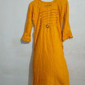 MUSTERD COLOR KURTI