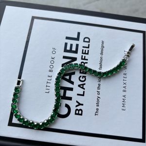 Tennis Bracelet Green Anti Tarnish