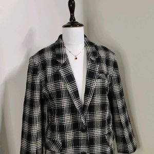 🆕 Women Checked Single Breasted Blazer