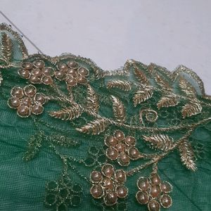 New Darkgreen Cutwork  Net Duppata