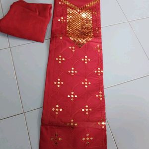 "RED" FULL Worked Unstitched Suit