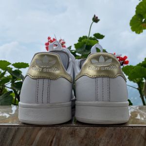 Adidas Originals Stansmith In Gold & White