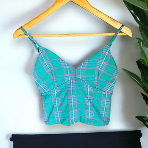 Padded Sea Green Tank Top