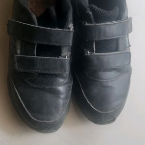 Black Velcro Unisex School Shoes