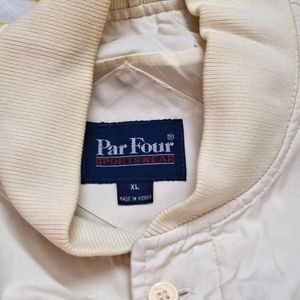 Vintage Par Four Cream Bomber Style Jacket XL