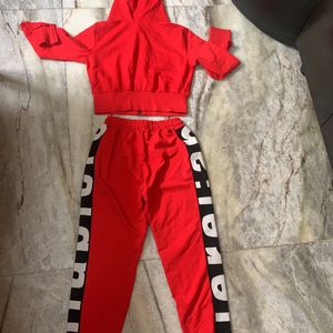 Hoodie type Cute Red Co-ord set