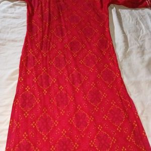 Red Cotton Kurti