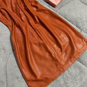 Brown Leather Dress (Bust: 34-36)